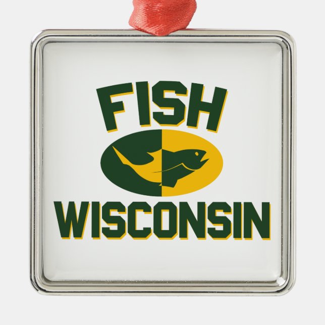 Fish Wisconsin Metal Ornament (Front)