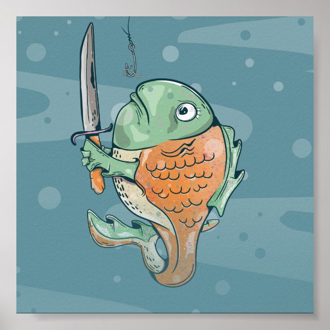 Fish with a knife poster (Front)