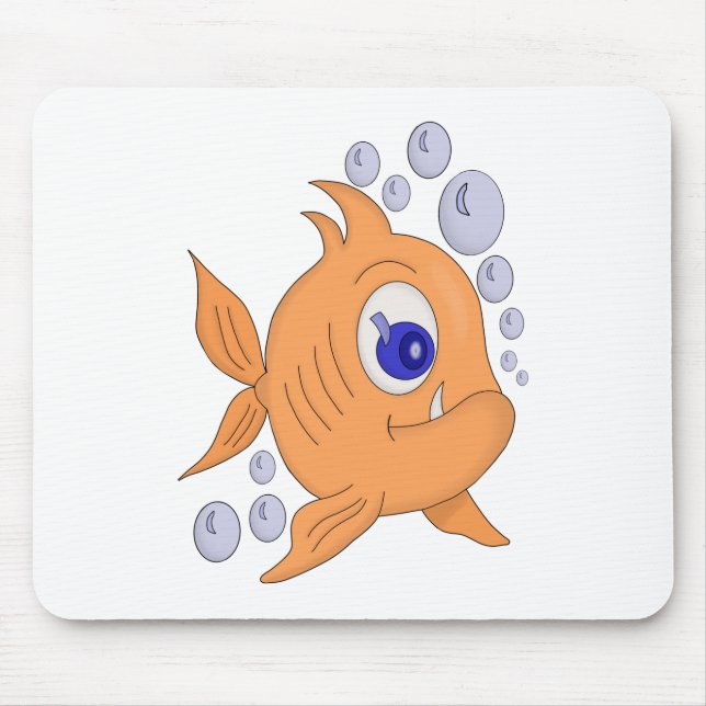 Fish with a sharp tooth mouse pad (Front)