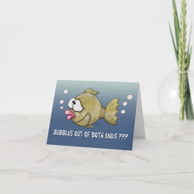 Fish With Bubbles Out of Both Ends Card (Front)