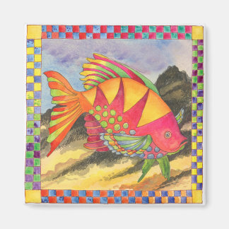 Fish with Chequered Border #4 Magnet