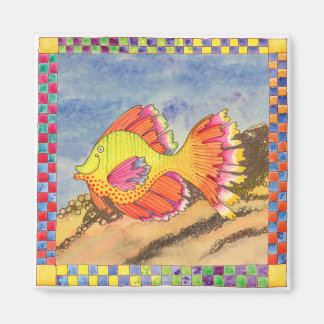 Fish with Chequered Border #6 Magnet