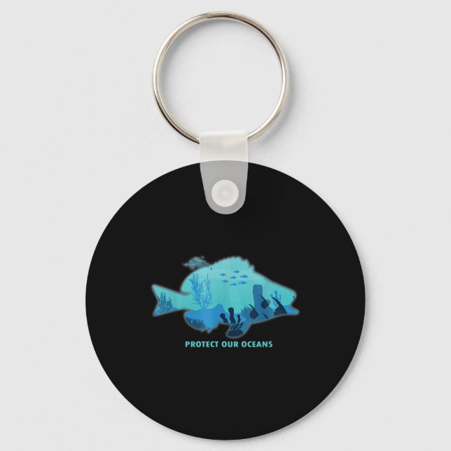 Fish With Fin, Environmental Protection, Climate P Keychain (Front)