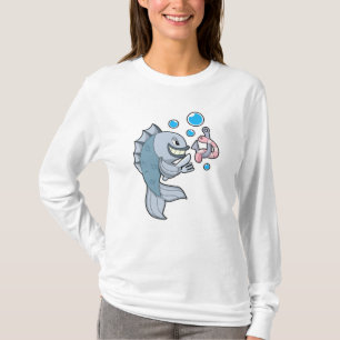 Fish with Fish hook & Worm T-Shirt