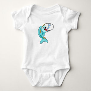 Fish with Fishing rod Baby Bodysuit