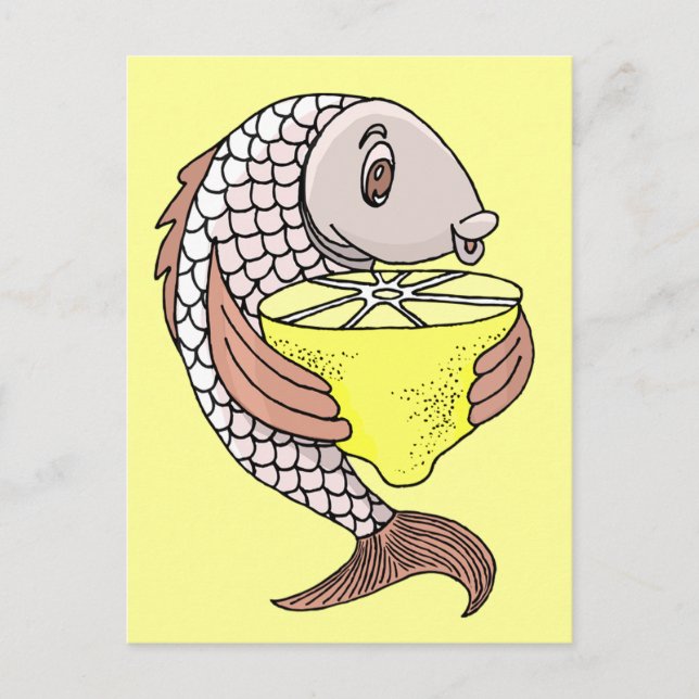 Fish With Lemon Postcard (Front)