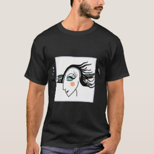Fish Woman — Framed Ink Illustration T-Shirt