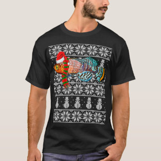 Fish Xmas Santa Hat Killifish Ugly Christmas  T-Shirt
