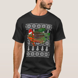 Fish Xmas Santa Hat Pearl Gourami Ugly For Christm T-Shirt