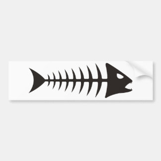 Fishbone fish bumper sticker