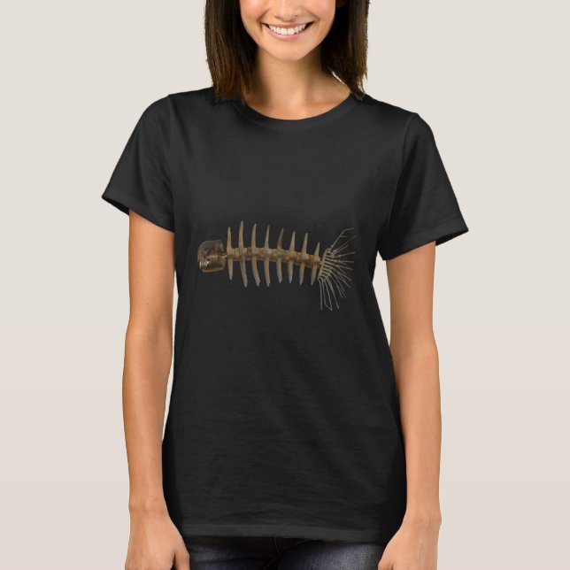 Fishbone Fish Stickers T-Shirt (Front)