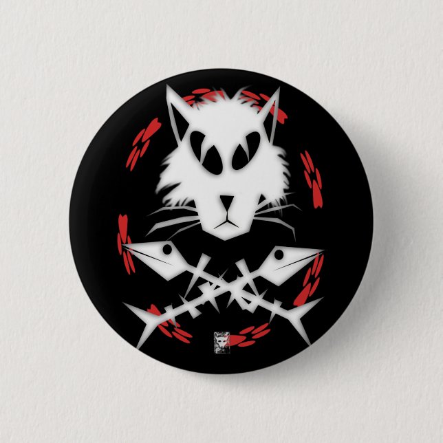 fishbone gato 2 inch round button (Front)