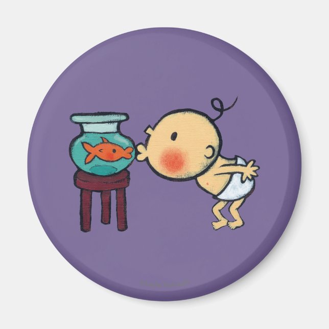 Fishbowl Kisses Orange Goldfish Magnet (Front)