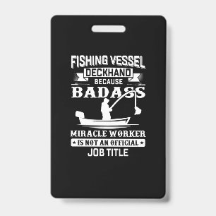 Fisher Art Fishing Job Title Badge