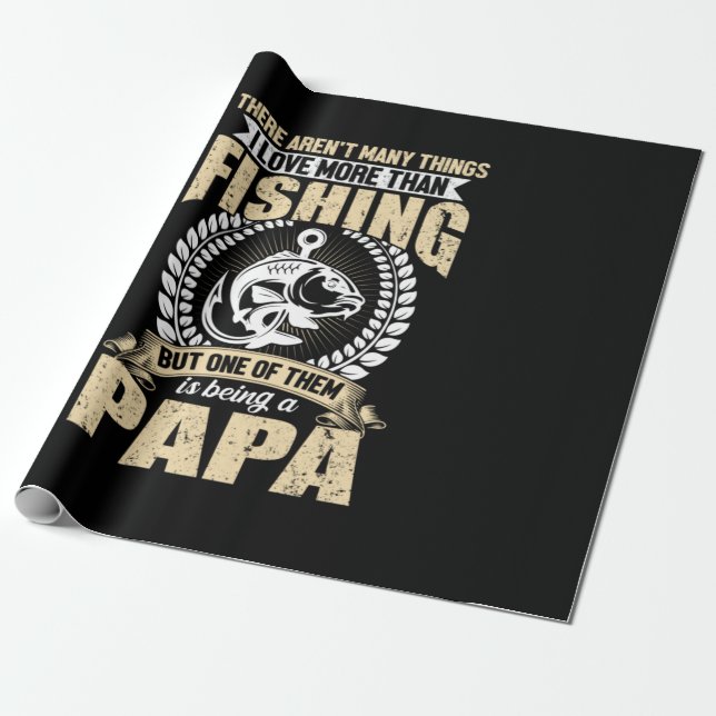 Fisher Art I Love More Than Fishsing Wrapping Paper (Unrolled)