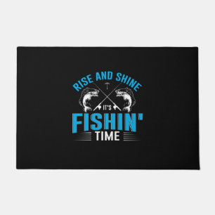 Fisher Art Rise And Shine Fishing Time Doormat