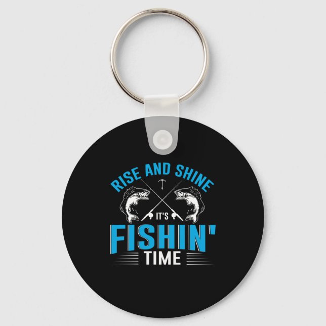 Fisher Art Rise And Shine Fishing Time Keychain (Front)