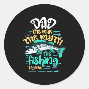 Fisher Dad The Fishing Legend Classic Round Sticker