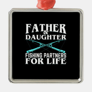 Fisher Father And Daughter Fishing Partner Metal Ornament