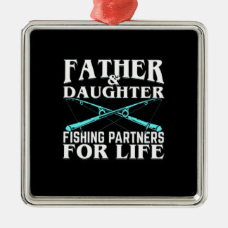 Fisher Father And Daughter Fishing Partner Metal Ornament