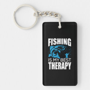 Fisher Fishing Is My Best Therapy Keychain