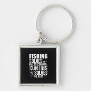 Fisher Fishing Solves Most Of My Problems Keychain