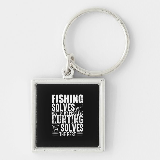 Fisher Fishing Solves Most Of My Problems Keychain (Front)
