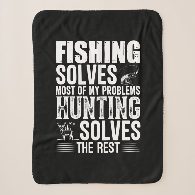 Fisher Fishing Solves Most Of My Problems Sherpa Blanket (Front)