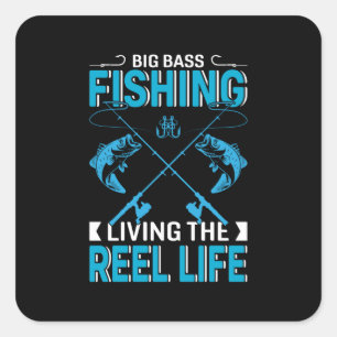 Fisher Gift Big Fishing Living The Life Square Sticker