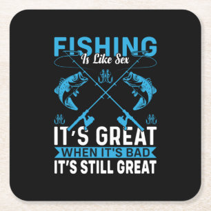 Fisher Gift Fishing Is Great Square Paper Coaster