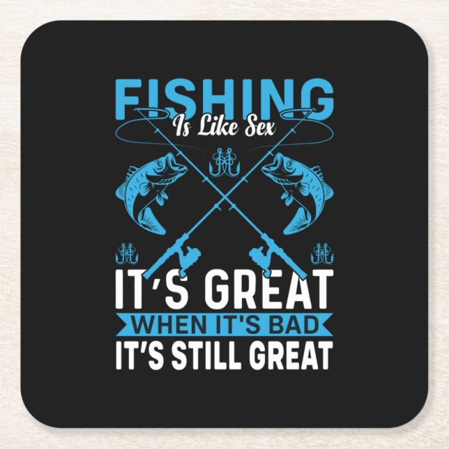 Fisher Gift Fishing Is Great Square Paper Coaster (Front)