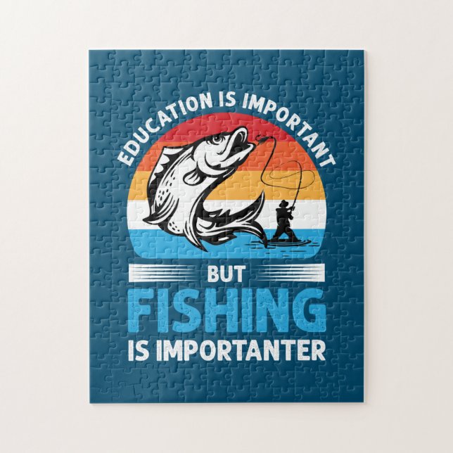 Fisher Gift Fishing Is Importanter Jigsaw Puzzle (Vertical)
