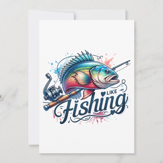 Fisher Gift I Like Fishing Invitation (Front)