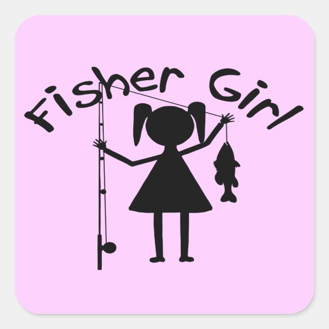 FISHER GIRL SQUARE STICKER (Front)