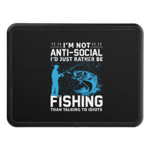 Fisher I Would Just Rather Be Fishing Trailer Hitch Cover