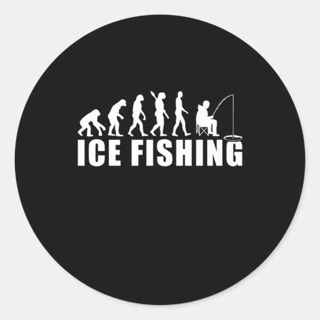 Fisher Ice Fishing Evolution Classic Round Sticker (Front)