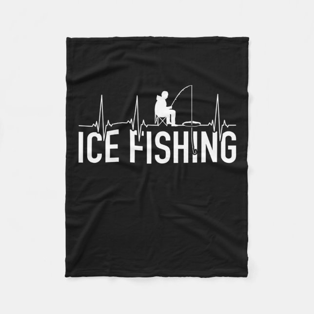 Fisher Ice Fishing Heartbeat Fleece Blanket (Front)