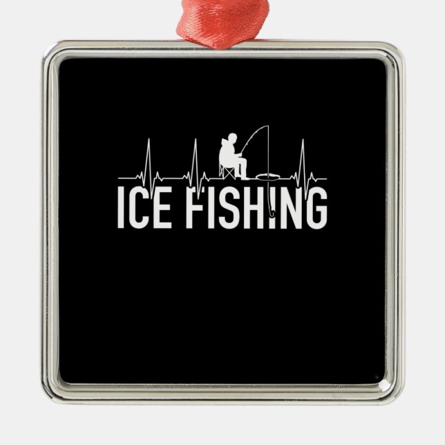 Fisher Ice Fishing Heartbeat Metal Ornament (Front)