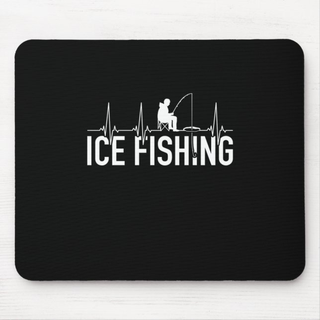 Fisher Ice Fishing Heartbeat Mouse Pad (Front)