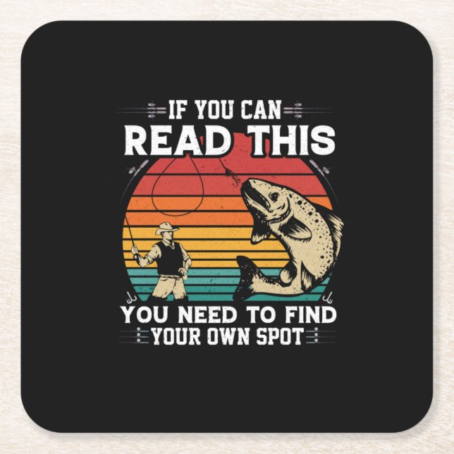 Fisher If You Can Read This Square Paper Coaster (Front)