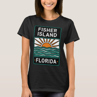 Fisher Island Florida - Beach Sign T-Shirt