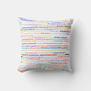 Fisher Island Text Design II Throw Pillow