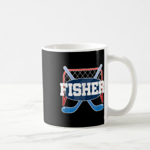Fisher Name Boys Hockey Play Ice Rink Field Stick Coffee Mug