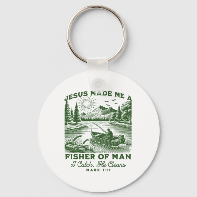 Fisher Of Man Mark 117 Christian Scripture Jesus F Keychain (Front)