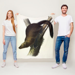 Fisher (Pennant's Marten or Cat Fisher) by Audubon Fleece Blanket