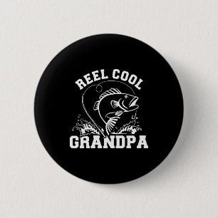 Fisher Reel Cool Grandpa 2 Inch Round Button