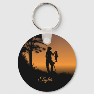 Fisher Woman at Dusk Personal Keychain