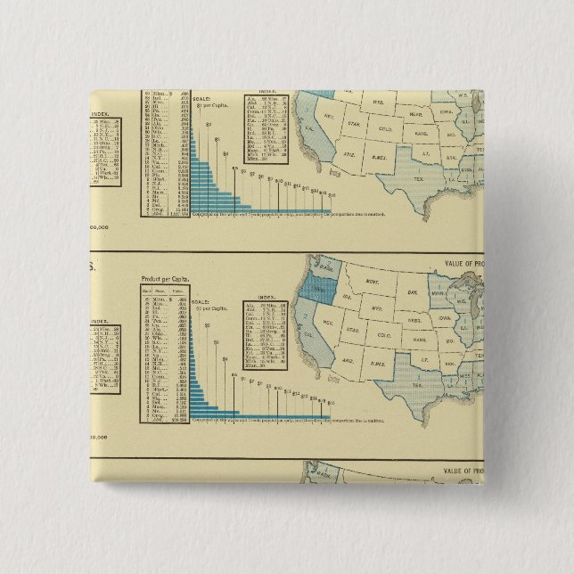 Fisheries 2 Inch Square Button (Front)