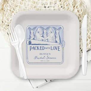 Fisherman Aesthetic Sardines Bridal Shower Paper Plate