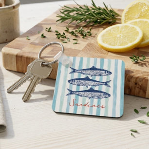Fisherman Aesthetic Sardines Stripes Keychain